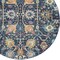 Homeroots 4 ft. Round Navy Blue Floral Buds Area Rug 385228 - alternate 2